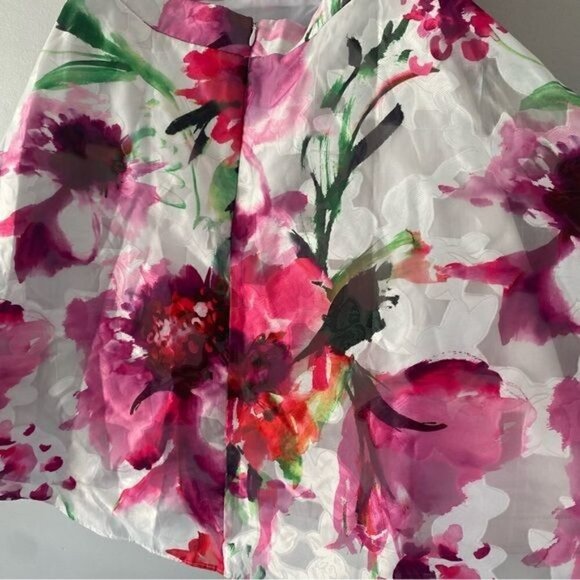 NWOT Xscape White Pink Floral Fit and Flare Mini Dress 12 - Picture 8 of 14